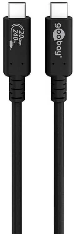 Kabelis USB-C USB4 Gen 2x2 20 Gb/s 240W Goobay 2m