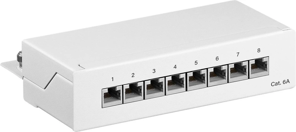 Goobay 62067 - RJ45 - Cat6a - 22/26 - Balta - Montavimas į stelažą - 1U (62067)