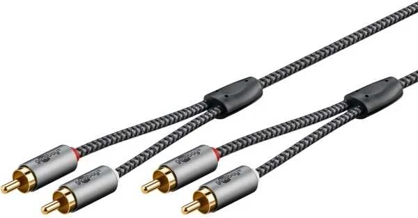 Goobay Plus stereo RCA kabelis su apvija