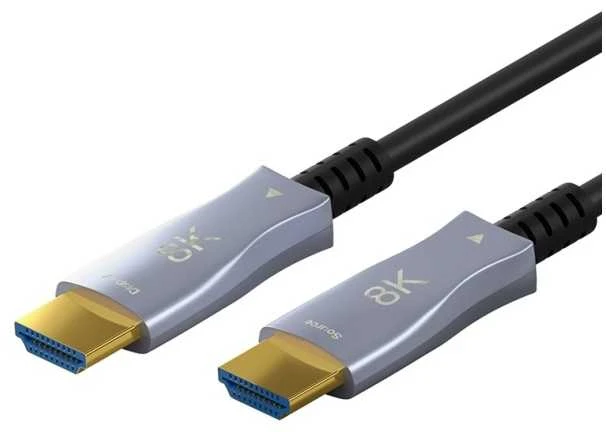 Goobay 65558, 100 m, HDMI Type A (standartinis), HDMI Type A (standartinis), 3D, 48 Gbit/s, juoda, pilka