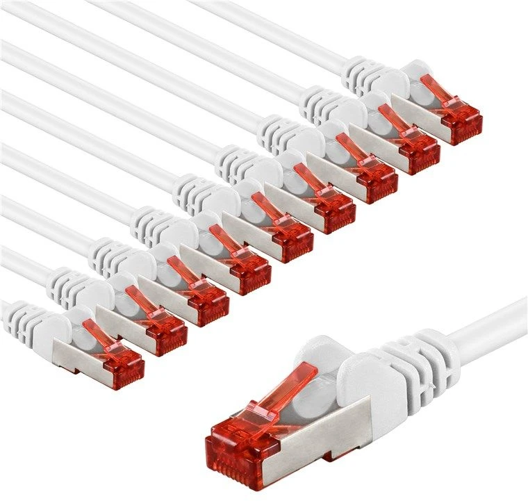Goobay 66649, 5 m, Cat6, S/FTP (S-STP), RJ-45, RJ-45, Raudona, Balta