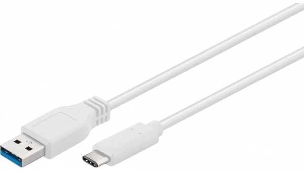 Goobay USB kabelis apvalus USB-A - USB-C 0,2 m baltas (JAB-2947899)