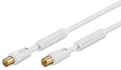 Goobay antenos kabelis 2,5 m, baltas, su feritu (80 dB), 2x ekranuotas