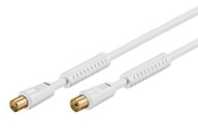 Goobay antenos kabelis 5,0 m, baltas, su feritu (80 dB), 2x ekranuotas