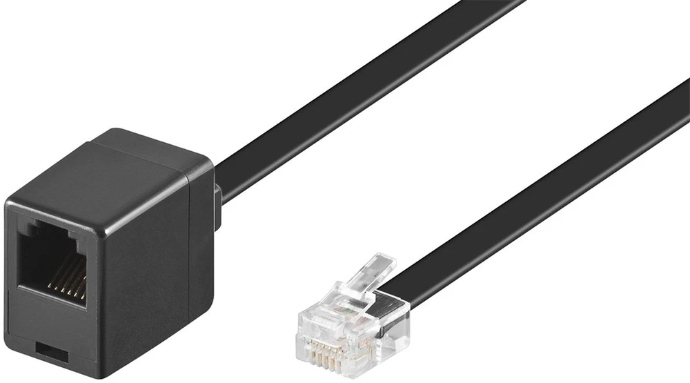 Goobay 68264, 6 m, RJ12 M, RJ12 FM, Juodas, Vyrams, Moterims