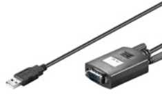 Goobay 68875, juodas, 1,5 m, USB Type-A, RS-232, vyriškas, vyriškas