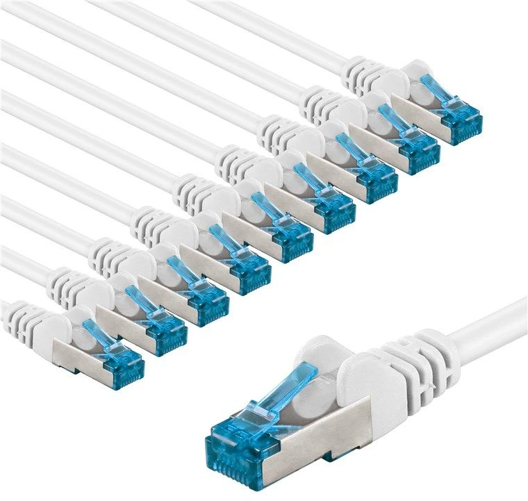 Goobay CAT 6A kabelis krosowy, S/FTP (PiMF), 2 m, , komplektas 10 - Długość kabla 2 m (RB69309)