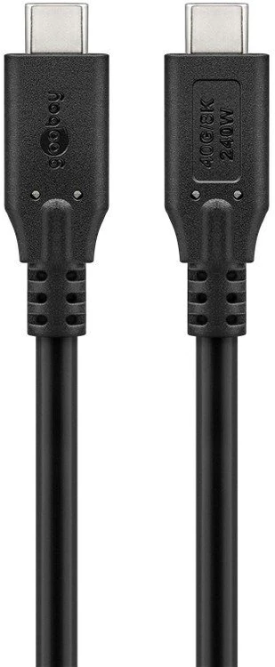 Goobay 74184, 1,5 m, USB C, USB C, USB4 Gen 2x2, 40 Gbit/s, juodas