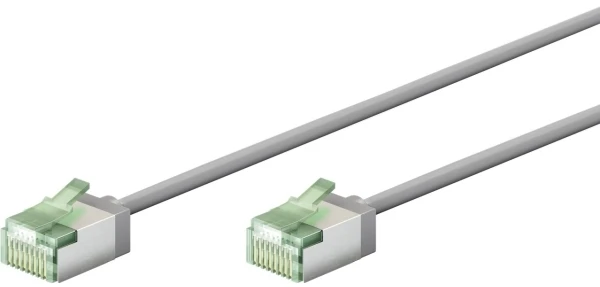 Goobay Patchcord Slim Cat.8.1, U/FTP, TPE (LSZH), pilka, 0.25m (74344)