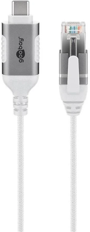 Goobay 74386, USB 3.1 A tipo, RJ45, 1,5 m, baltas