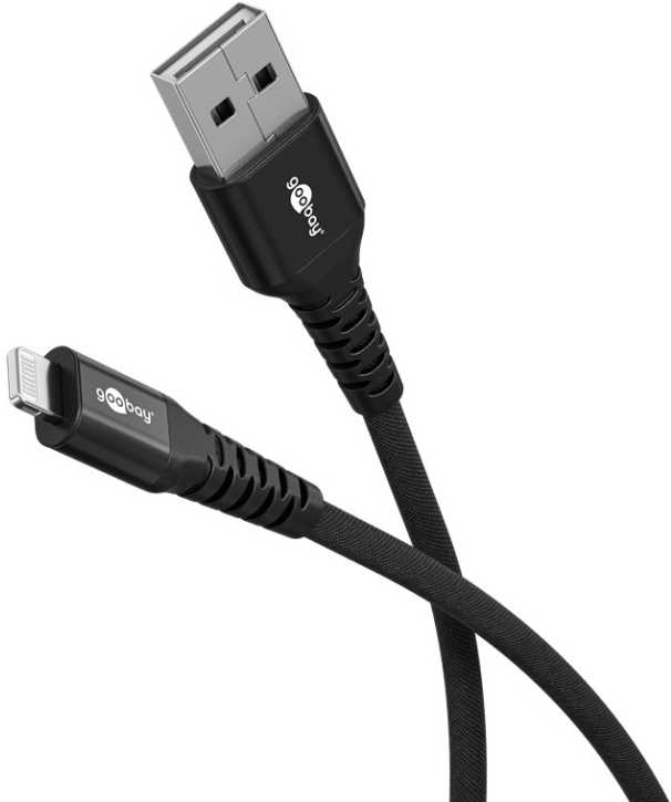 Goobay „Lightning“–USB-A laidas, 0,5 m, juodas (RB74485)