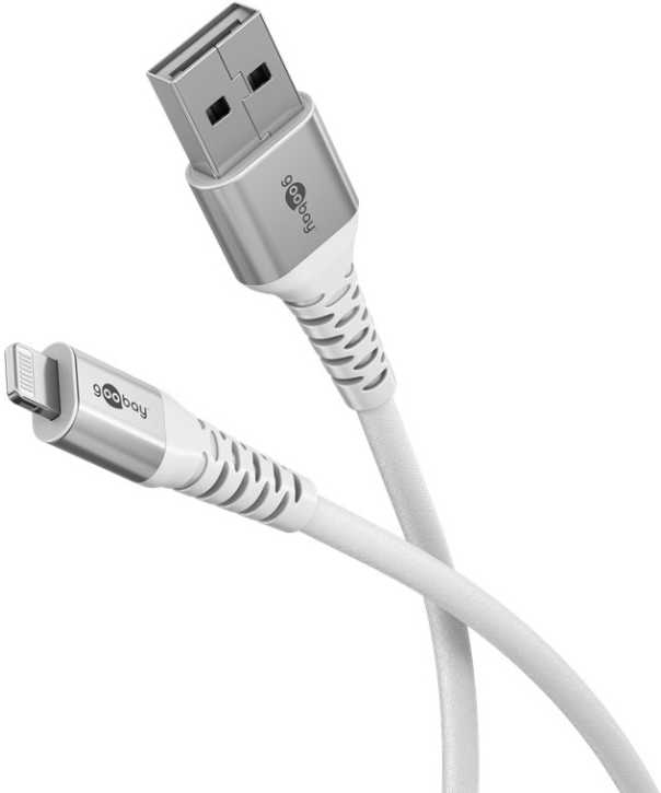 USB kabelis Goobay Lightning - USB-A 0,5 m, baltas