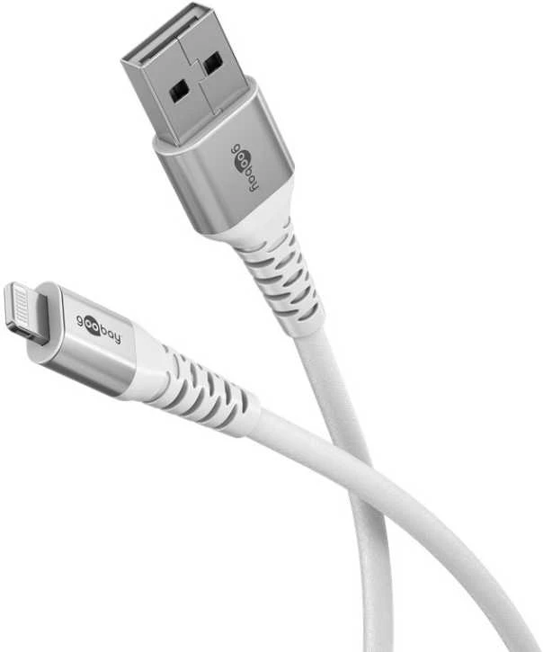 „Goobay“ | „Lightning“ USB-A itin minkštas tekstilinis laidas su metaliniais kištukais | 74512