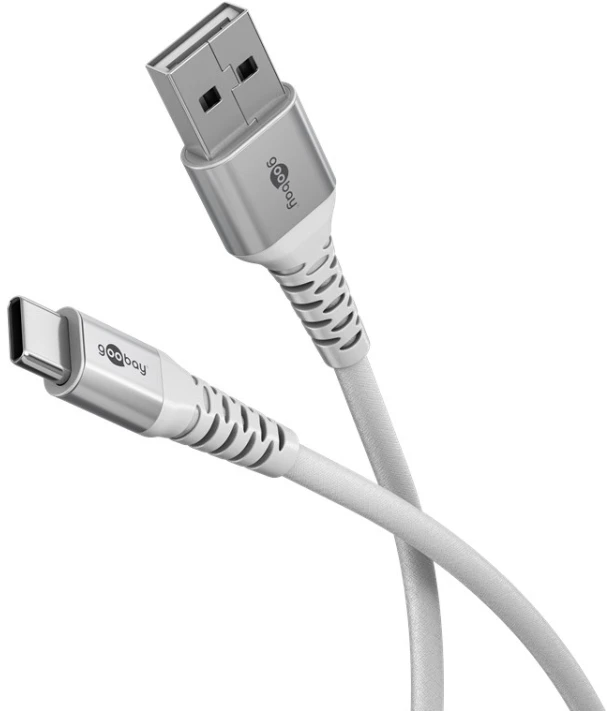 „Goobay“ | USB-C į USB-A itin minkštas tekstilinis laidas su metaliniais kištukais | 74531