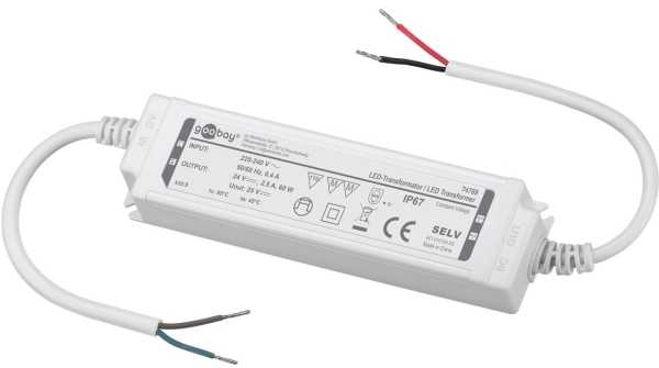 Taśma LED Goobay Transformator do LED 24 V (DC) (DC), 60 W, IP67