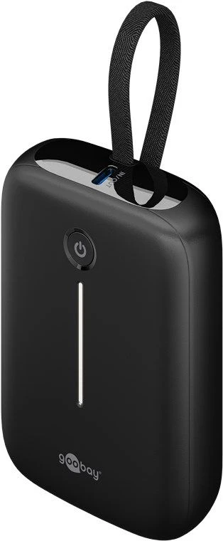 Powerbank Goobay 76251 su integruotu USB-C kabeliu 10000 mAh Juodas