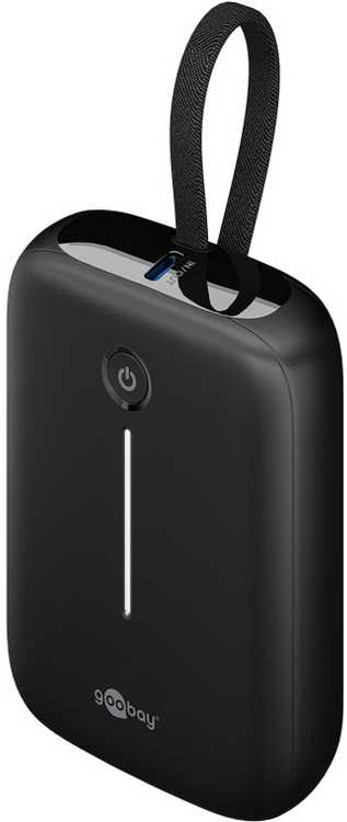 Powerbank Goobay 76251 su wbudowanym kablem USB-C 10000 mAh Juodas