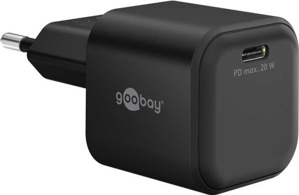 Įkroviklis Goobay Szybka kroviklis USB-C PD GaN Nano (20 W) juoda