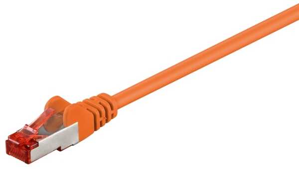 Goobay CAT 6 jungties kabelis, S/FTP (PiMF), oranžinis – laido ilgis 0,15 m