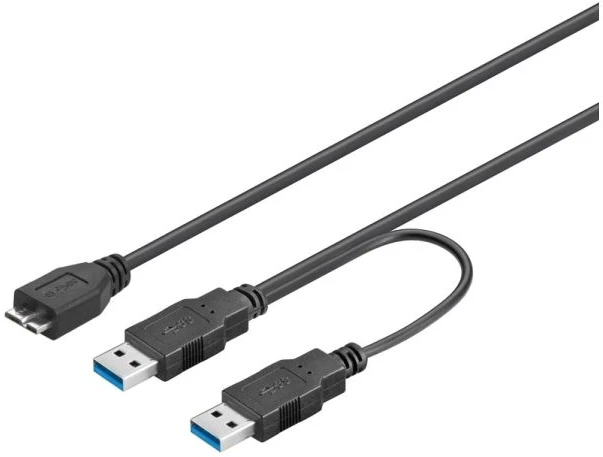 USB 3.0 x2 laidas – „micro-B“, skirtas „Goobay“ 0,3 m diskams