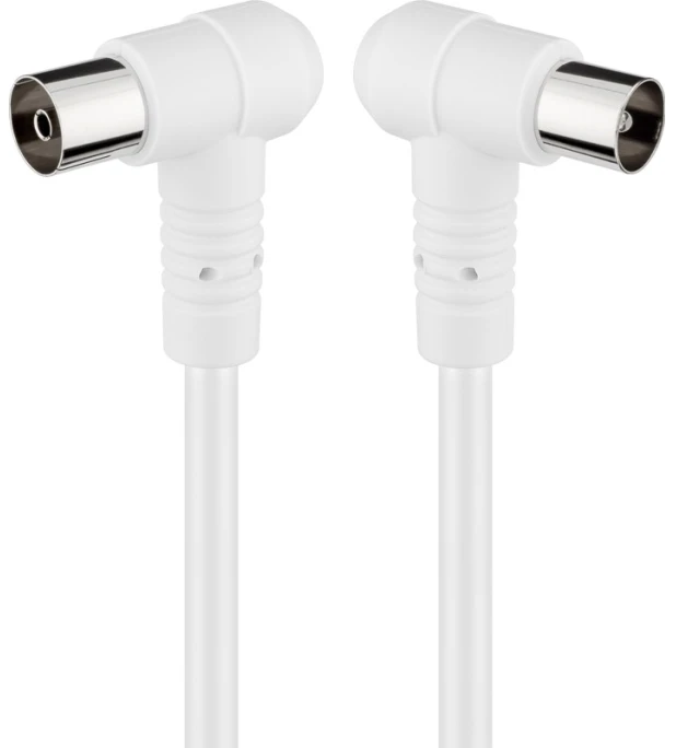 Goobay antenos laidas su kampinėmis jungtimis, 1,5 m, baltas