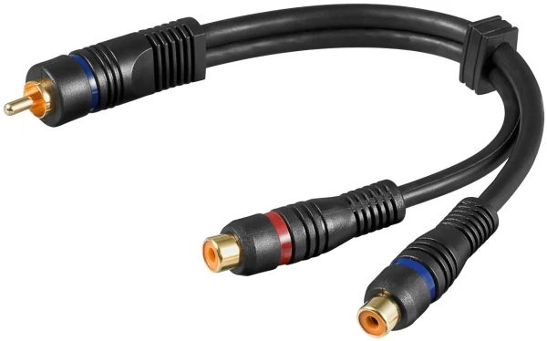 Goobay Linijinis kabelis RCA kištukas – 2xRCA lizdai 0.2m
