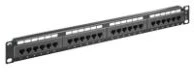 Goobay CAT 5e 19 colių (48,3 cm) pach panelis, 24 portai (1 U), RJ-45, Cat5e, U/UTP (UTP), 22/26, juodas, montuojamas į stelažą
