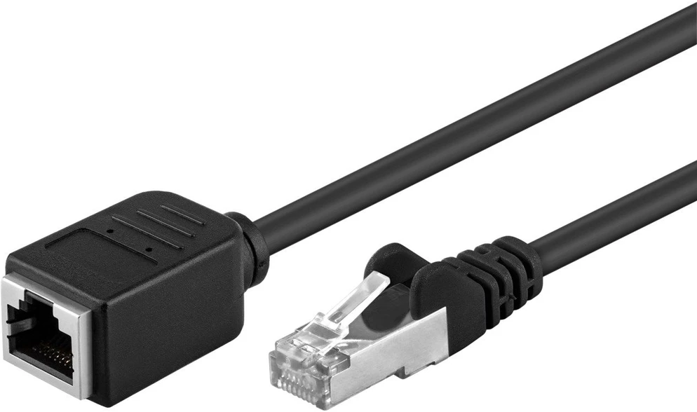 Goobay CAT 5e prailginimo kabelis F/UTP, juodas, 15 m, Cat5e, F/UTP (FTP), RJ-45, RJ-45, juodas