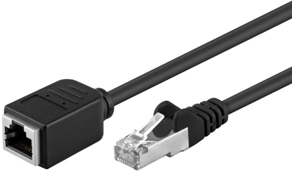 Goobay LAN kabelis CAT 5E ilgintuvas, juodas, 1,5 m