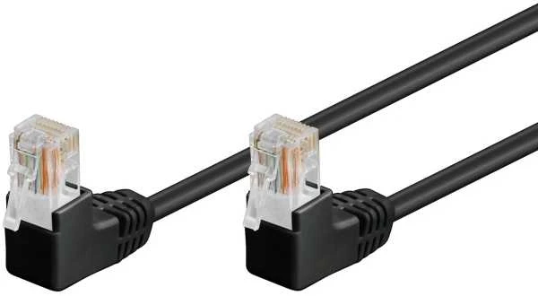 Goobay RB-LAN CAT 5e Jungiamasis laidas 1x 90 kampinis, U/UTP, juodas - Laido ilgis 0,25 m