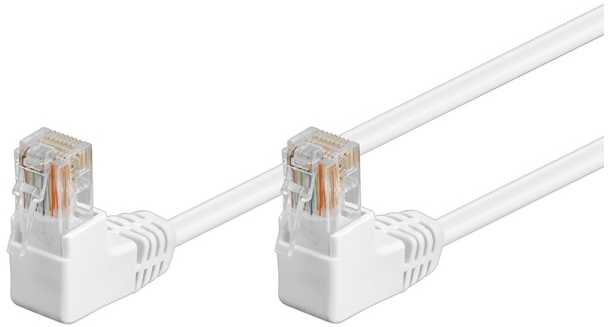 Goobay RB-LAN CAT 5e Jungiamasis laidas 1x 90 kampu, U/UTP, baltas - Laido ilgis 10 m