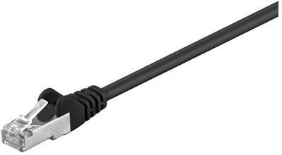 Goobay Kabelis krosowy patchcord F/UTP kat. 5e CCA juoda 0,5m (68654)