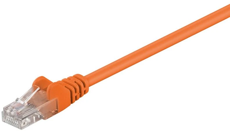 Goobay CAT 5e tinklo kabelis, U/UTP, oranžinis, 1 m – CCA vario mišinys