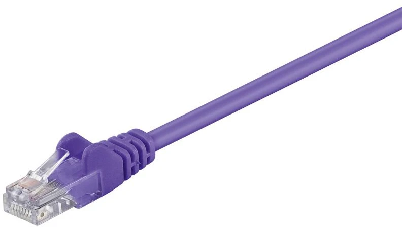 Goobay CAT 5e tinklo kabelis, U/UTP, violetinė, 2 m – CCA vario mišinys