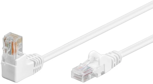 Goobay RB-LAN CAT 5e Jungiamasis laidas 1x 90 kampu, U/UTP, Baltas - Laido ilgis 5 m