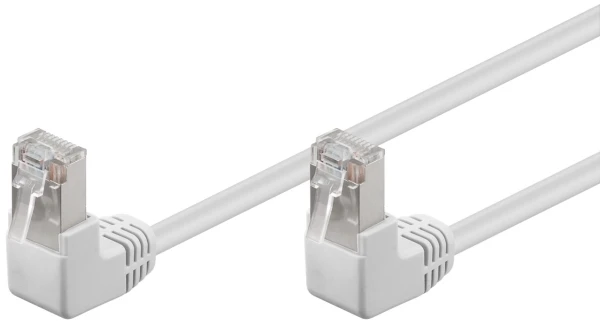 Goobay Kabelis LAN Patchcord CAT 5E F/UTP 2x90 Baltas 2m