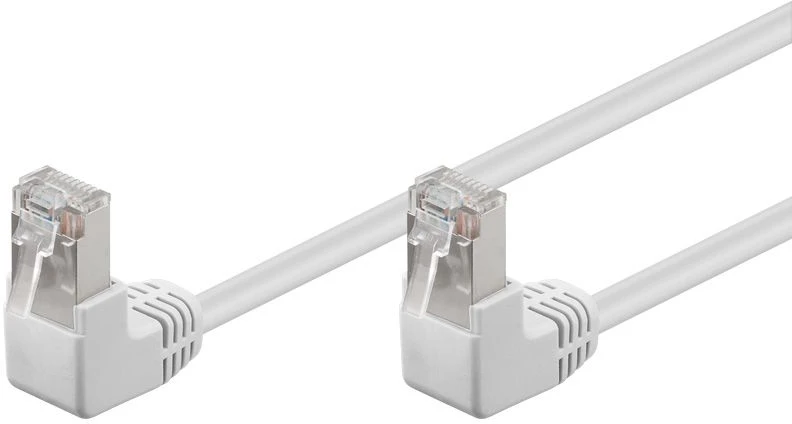Goobay Gobay Kabelis LAN Patchcord CAT 5E F/UTP 2x90 Baltas 1m