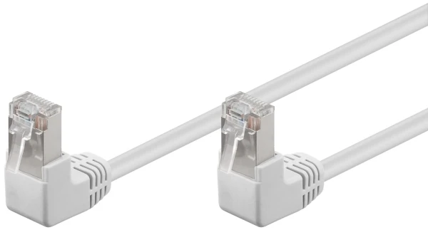 Goobay LAN Patchcord Kabelis CAT 5E F/UTP 2x90 Baltas 3m