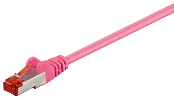 Goobay jungiamasis kabelis RJ-45, Cat 6, S/FTP (PiMF), rožinė, 7,5 m (93443)