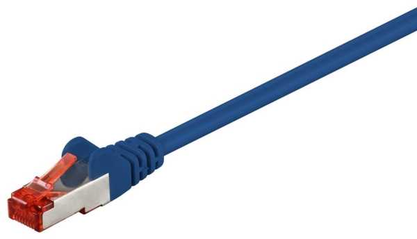 Goobay Triton CAT 6 jungiamasis kabelis, S/FTP (PiMF), Mėlyna - Kabelio ilgis 0,15 m