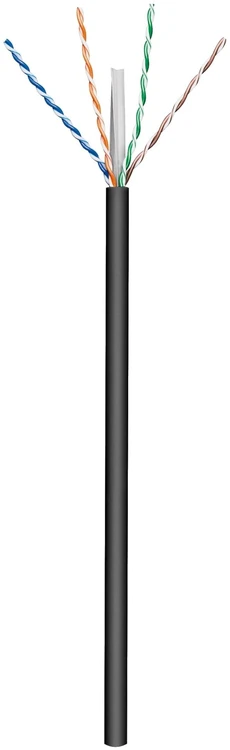 Goobay tinklo kabelis | CAT 6 U/UTP | AWG 23/1 | Kabelio ilgis: 100 m | Juodas