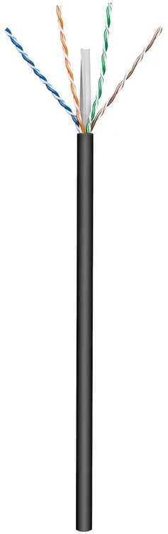 Goobay tinklo kabelis | CAT 6 U/UTP | AWG 23/1 | Kabelio ilgis: 100 m | Juodas