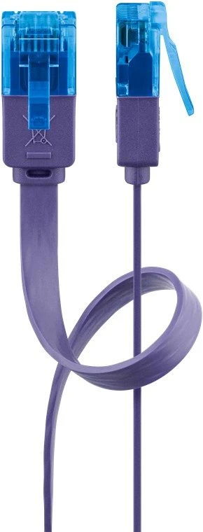 Goobay Kabelis LAN Patchcord CAT 6A UTP PŁASKI violetinė 1m