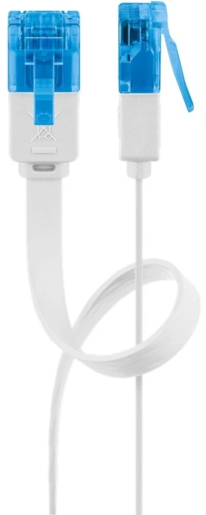 Goobay Kabelis LAN Patchcord CAT 6A UTP PŁASKI balta 0,5m
