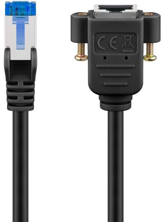 Goobay CAT 6A ilgintuvas S/FTP (PiMF), juodas - Laido ilgis 1 m