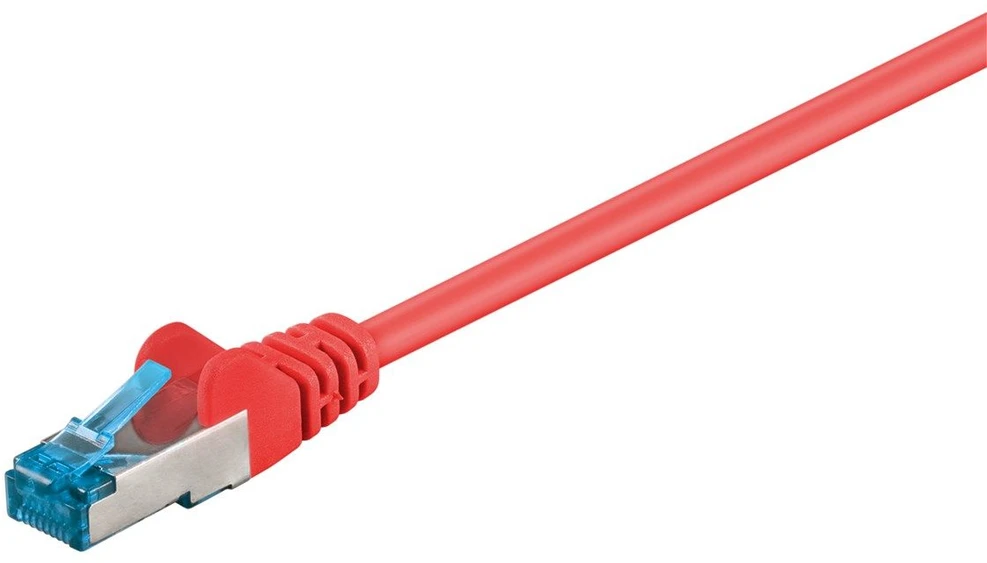 Goobay CAT 6A tinklo kabelis, S/FTP (PiMF), 0,25 m, raudonas, 0,25 m, Cat6a, S/FTP (S-STP), RJ-45, RJ-45, raudonas