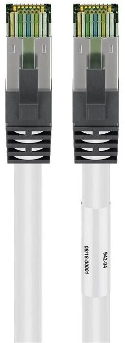 Goobay CAT 8.1 tinklo kabelis, S/FTP (PiMF), baltas, 1 m, 1 m, Cat8.1, S/FTP (S-STP), RJ-45, RJ-45, baltas