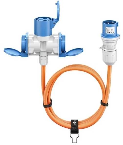 Goobay Adapteris kabelis CEE na CEE 16A i 2 Schuko 5m
