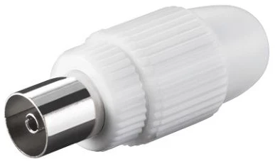 Goobay Koaksialinė jungtis su varžtais, 10 vnt., IEC, IEC, moteriška, balta, plastikas, 1,59 cm