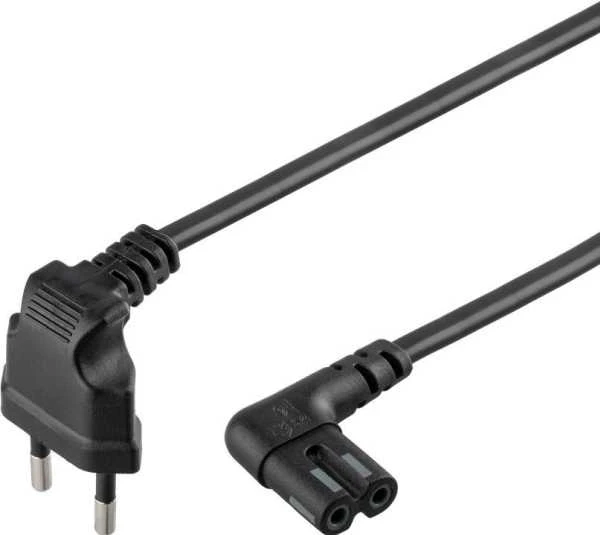 Goobay CEE 7/16 – C7 Sonos® maitinimo laidas su kampinėmis jungtimis, 1,5 m